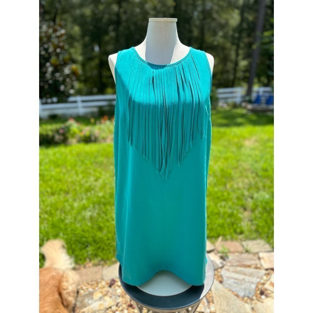 Sugarlips Fringe dress Crew Neck Turquoise Large